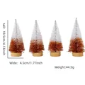 Mini orange and white gradient Christmas trees with snow texture and wooden bases - Set of 4 / White Yellow Gradient