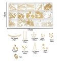 DIY jewelry making kit with 15-grid storage box, 18K gold and silver plated findings - Color Preserving Gold 15 Grids Set / Approx. 93g/Box