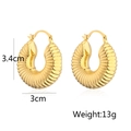 Dettaglio degli orecchini a cerchio croissant dorati con misure di peso e dimensioni - Grande (3.4cm)