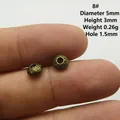 Antique bronze alloy spacer bead with concentric relief patterns for DIY jewelry, 5mm diameter - 8# Style