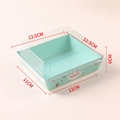 Green disposable sandwich box with transparent lid and 13.5x12.5x6cm dimensions - Large Square Blue Pigeon