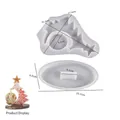 Christmas tree silicone resin mold set with dimension markings and oval base - Christmas Tree Photo Frame Mold