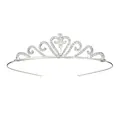 Serre-tête couronne cœur strass argenté n°9 pour fêtes d'anniversaire de princesse - Couronne d'argent creuse en forme de cœur (No. 9)