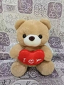 Oso de peluche marrón claro con un corazón rojo y bordado I love you - Marrón (Sosteniendo un corazón)