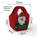 Red thick felt Christmas gift bag with Santa Claus and Merry Christmas embroidery - Santa Boat-Shaped Handbag