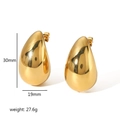 Detailed size specifications of hollow gold teardrop earrings with weight and measurements - Gold Drop Style (TE6221) / 18K Gold Plated