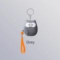 Portable grey owl personal alarm keychain for women and kids with orange lanyard - English Packaging / Owl / Grey Black