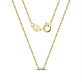 Elegant S925 sterling silver box chain necklace with high polished golden finish - 0.6mm 14K Gold 40cm