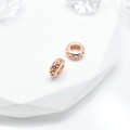 Cuentas espaciadoras en oro rosa con circonitas para bisutería artesanal - 8mm / Oro rosa