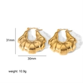 Minimalistische hohle Creolen aus 18K vergoldetem Edelstahl mit Größenangaben - Goldener Breiter Creolen-Stil (TELQ50-G)