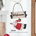 Vintage-Weihnachtsmann-Anhänger aus Harz mit Welcome-Schild für Tannenbäume, 12 cm breit - Horizontales Süßigkeiten Weihnachtsmann Willkommensschild