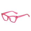 Vintage pink cat-eye optical glasses with transparent resin frames for a stylish retro look - Rose Red Frame
