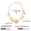 Collana in acciaio dorato con pendenti a cuore e sole e perle, misura 41+5cm - Collana Multielemento Cuore Sole Perla Dorata (JDNW2409034)