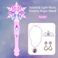 Set de baguette magique flocon violet avec musique lumineuse et bijoux assortis - Baguette Violette de Rêve + Coffret Cadeau d'Accessoires