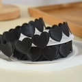 Elegante nastro di raso nero a forma di cuore su bobina per confezioni fiori e artigianato - 1.5CM Larghezza/9M Rotolo / Nero