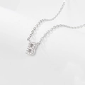 925 sterling silver necklace featuring a delicate crystal-encrusted letter B pendant - B-Necklace-Silver