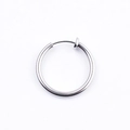 Minimalist silver stainless steel clip-on hoop earring for non-pierced ears - 2.0*18mm / Steel