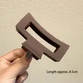 Braune matte Haarklammer in Rechteckform, 8,5 cm minimalistische Haarklammer für Damen - Matt Kaffee Rechteckig 8,5cm