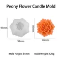 Pioenroos siliconen mal voor DIY kaarsen en zeep met oranje bloemvormig voorbeeld - 3D Pioenvorm