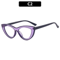 Occhiali anti luce blu occhio di gatto con montatura TR90 viola trasparente e nera - Montatura Viola Scuro Aste Blu Scuro