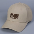 Detail of STARS Magnificent 3D brown embroidery on a beige cotton baseball cap - M (56-58cm) / Khaki