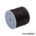 Brown 1.0mm elastic cord 80m roll for DIY jewelry beading and bracelet making - 1.0mm Coffee approx 80m/Roll