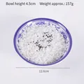 Cuenco de porcelana con flores azules con arroz artificial y semillas de sésamo - Arroz con Sésamo