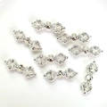 Eight silver 14K gold filled Vajra beads for DIY jewelry making on white background - Color Preserving Vajra / Silver