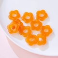 DIY orange acrylic flower charms with gradient petal texture for earring hair accessory - Translucent Orange