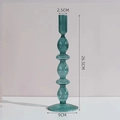 Portacandele in vetro verde acqua a sfere 26,5 cm per decorazione minimalista - Doppio anello / Verde Lago