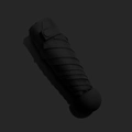 Compact black five-fold capsule umbrella with minimalist handle and UV protection - 6-Rib Mini Vinyl Thickened / Black