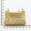 Detailed view of resin Toledo Spain travel souvenir magnet with clear size dimensions - Toledo Spain