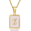 Pink Shell Letter Z Style (With Chain)