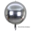 Spherical 70-inch silver 4D aluminum foil balloon with a mirror-like metallic finish - 50 inch / Silver