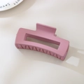 Pink matte rectangular hair claw clip for thick hair shown on a beige background - #54 Matte Purple-red - 10.5cm / Bulk (No Packaging)