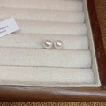 Lustrous white round pearl stud earrings presented in a minimalist jewelry display box - Minimalist White (8mm)
