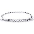 Handmade bohemian friendship bracelet with black and white woven cotton rope design - Black and White