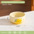 Ciotola in ceramica da 4,5 pollici con motivo a limone e stelle per yogurt o riso - Ciotola Rotonda da 4,5 Pollici - Limone / Ciotola Singola