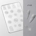JT-019 stainless steel nail art stamping plate with snowflake patterns and 3D effect - High Transparent Silicone Mold JT-019 (Flying Snow)