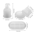 Silikonform-Set für gestreifte Harzdose mit Deckel und ovalem Tablett für DIY-Bastelarbeiten - Tablett + Große Vase + Gerippte Box