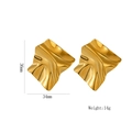 Orecchini a scacchi stropicciati in acciaio inossidabile dorato con altezza di 36mm - 1147 Quadrato Piegato / Oro