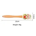 Silicone Christmas spatula with wooden handle featuring Santa Claus design, 25cm length - Santa Wreath Style