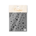 Stickers 5D gaufrés noirs pour ongles avec motifs lune, papillon et licorne vintage - Relief Noir (to1413)
