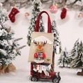 Sacchetto regalo di Natale con renna 3D e manici a quadri per dolci natalizi - Stile Alce / Beige