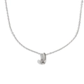 Collier en acier inoxydable argenté avec un pendentif évidé en forme de lettre J - Lettre J / Acier