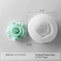 Detailed rose flower silicone mold for DIY candles and soap with size specifications - White Flower Style (J-0530)
