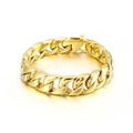 Gepolijste gouden Cubaanse schakelarmband voor heren met veilige sluiting en brede schakels - Goud (KB49297-D)