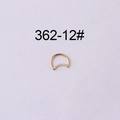 Anello clicker 16G in acciaio inossidabile dorato con zirconi bianchi forma di luna - 362-12#