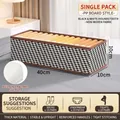 Foldable houndstooth organizer box with 18 cells for socks and underwear storage - 18-Grid Small (40x10x10cm) / Black Houndstooth