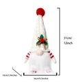 Weihnachtswichtel mit weißer Strickmütze und Maßen 31x16cm für die Feiertagsdekoration - Weiß